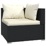 Set Divani da Giardino 9 pz con Cuscini in Polyrattan Nero