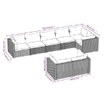 Set Divani da Giardino 8 pz con Cuscini in Polyrattan Nero