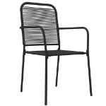 Set da Pranzo da Giardino 7 pz Nero Corda di Cotone e Acciaio