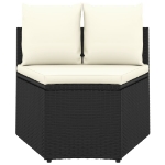 Set Divani da Giardino 8 pz con Cuscini in Polyrattan Nero