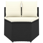 Set Divani da Giardino 9 pz con Cuscini in Polyrattan Nero