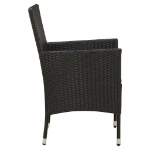 Set Mobili da Giardino 5 pz con Cuscini in Polyrattan Nero