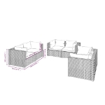 Set Divani da Giardino 6 pz con Cuscini in Polyrattan Marrone