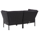 Set Divani da Giardino 8 pz con Cuscini in Polyrattan Nero