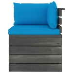 Set Divani da Giardino su Pallet 6 pz con Cuscini Massello Pino