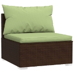 Set Divani da Giardino 13 pz con Cuscini in Polyrattan Marrone