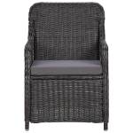 Set da Pranzo da Giardino 7 pz in Polyrattan Nero