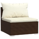 Set Divani da Giardino 10 pz con Cuscini in Polyrattan Marrone