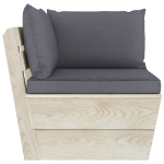 Set Divani da Giardino su Pallet 8 pz con Cuscini Legno Abete