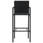 Set Bar da Giardino 7 pz con Braccioli in Polyrattan Nero