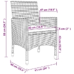 Set da Pranzo da Giardino 5 pz con Cuscini in Polyrattan Grigio