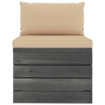 Set Divani da Giardino su Pallet 6 pz con Cuscini Massello Pino