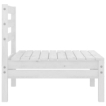 Set Divani da Giardino 7 pz Bianco in Legno Massello di Pino