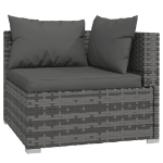 Set Divani da Giardino 11 pz con Cuscini in Polyrattan Grigio