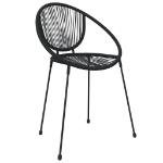 Set da Pranzo da Giardino 7 pz Nero in Rattan PVC