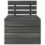 Set Divani da Giardino su Pallet 7 pz Legno Pino Grigio Scuro