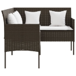 Set Mobili 5 Pz Divano a L con Cuscini in Polyrattan Marrone