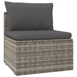 Set Divani da Giardino 5 pz con Cuscini in Polyrattan Grigio