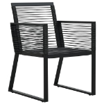 Set da Pranzo da Giardino 5 pz Nero in Rattan PVC