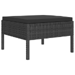 Set Divani da Giardino 6 pz con Cuscini in Polyrattan Nero