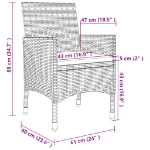 Set da Pranzo da Giardino 7 pz con Cuscini in Polyrattan Grigio