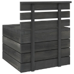 Set Divani da Giardino su Pallet 4 pz Legno Pino Grigio Scuro