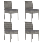 Set da Pranzo da Giardino 5 pz in Polyrattan Grigio