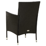 Set Mobili da Giardino 9 pz con Cuscini in Polyrattan Nero