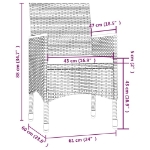 Set da Pranzo da Giardino 5 pz con Cuscini in Polyrattan Nero