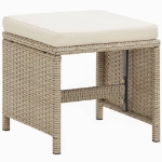 Set da Pranzo da Giardino 9 pz con Cuscini in Polyrattan Beige