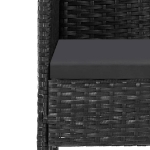 Set da Pranzo da Giardino 5 pz Nero con Cuscini in Polyrattan