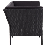 Set Divani da Giardino 8 pz con Cuscini in Polyrattan Nero