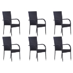 Set Mobili da Pranzo per Giardino 7 pz Nero