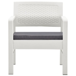 Set Divani da Giardino con Cuscini 4 pz in Plastica Bianco