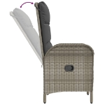 Set Divani da Giardino 3 pz con Cuscini in Polyrattan Grigio