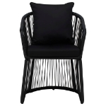 Set da Pranzo per Giardino 9 pz con Cuscini Nero