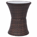 Set da Bistrot 3 pz con Cuscini in Polyrattan Marrone