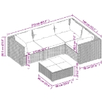 Set Divani da Giardino 5 pz con Cuscini in Polyrattan Marrone
