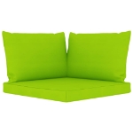 Set Divani da Giardino 9 pz con Cuscini Verde Brillante