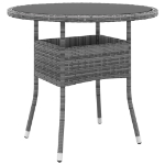 Set da Pranzo per Giardino 5 pz in Polyrattan Grigio