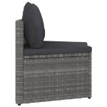 Set Divani da Giardino 4 pz con Cuscini in Polyrattan Grigio