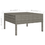 Set Divani da Giardino 8 pz con Cuscini in Polyrattan Grigio