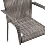 Set da Pranzo da Giardino 5 pz Grigio in Polyrattan