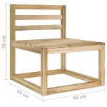 Set Divani da Giardino 3 pz in Legno di Pino Impregnato Verde