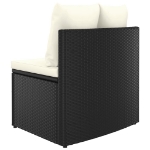 Set Divani da Giardino 4 pz con Cuscini in Polyrattan Nero