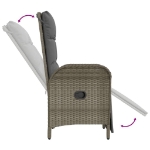 Set da Pranzo da Giardino 7 pz con Cuscini in Polyrattan Grigio