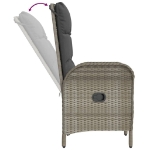 Set da Pranzo Giardino 5pz Nero e Grigio con Cuscini Polyrattan