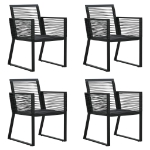 Set da Pranzo da Giardino 5 pz in Rattan PVC Nero