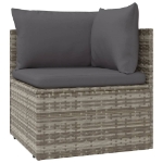 Set Divani da Giardino 7 pz con Cuscini in Polyrattan Grigio