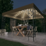 Gazebo con Luci LED a Stringa 3x3 m Grigio Talpa